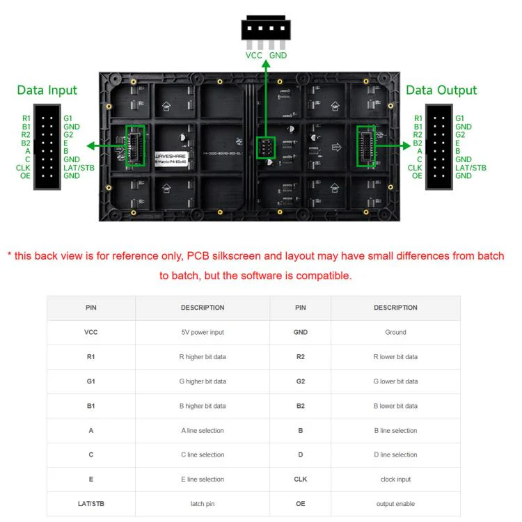 Waveshare 34431 RGB Full-color LED Matrix Panel, 4mm Pitch, 80×40 Pixels, Adjustable Brightness - Image 4
