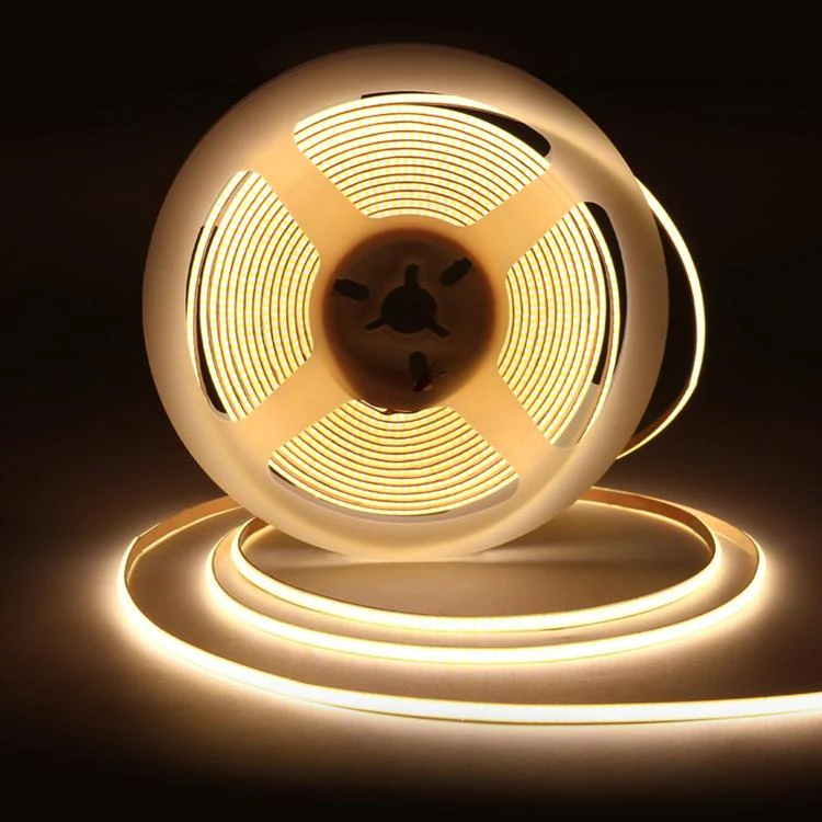 Waveshare 4000K DC 12V 5m 480 LEDs/m Single-Color COB Soft Light Strip No Light Spots Supports Free Cutting 4mm Width