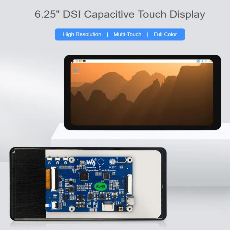Waveshare 6.25inch DSI Capacitive Touch Display Type B 720 × 1560 Resolution IPS Panel - Image 2