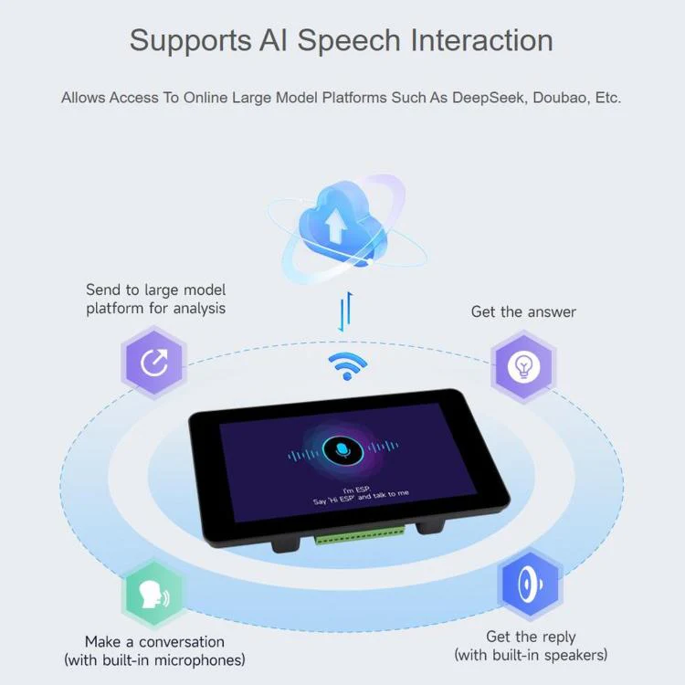 WAVESHARE ESP32-S3 7 Inch AI Voice Touch Display Development Board, 800 × 480 Resolution, 5-Point Touch, IPS Display Panel, Supports 2.4GHz Wi-Fi & BLE 5, Spec: No Battery - Image 5