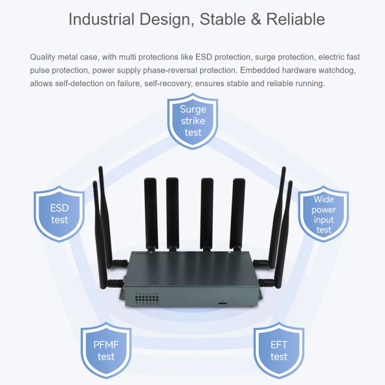 Waveshare RM520N-GL Wireless CPE Industrial 5G Router, Snapdragon X62 Onboard(UK Plug) - Image 8