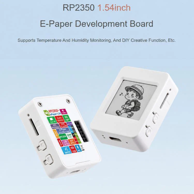 Waveshare RP2350A 1.54inch E-Paper Display Development Board 200 × 200 Resolution, Without Touch Control - Image 2
