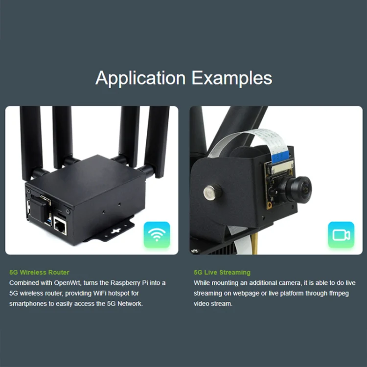 Waveshare SIM8262E-M2 5G HAT For Raspberry Pi, Quad Antennas 5G NSA, 5G/4G/3G Compatible(23254) - Image 12