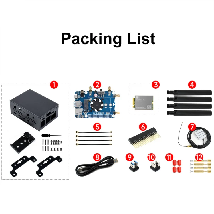 Waveshare SIM8262E-M2 5G HAT For Raspberry Pi, Quad Antennas 5G NSA, 5G/4G/3G Compatible(23254) - Image 14