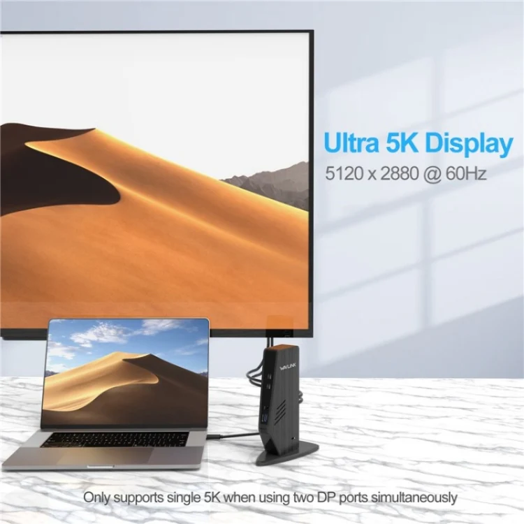 WAVLINK UG69PD5 USB-C HD 60Hz Monitor Adapter Dual 4K Display Docking Station, Plug:UK Plug - Image 7