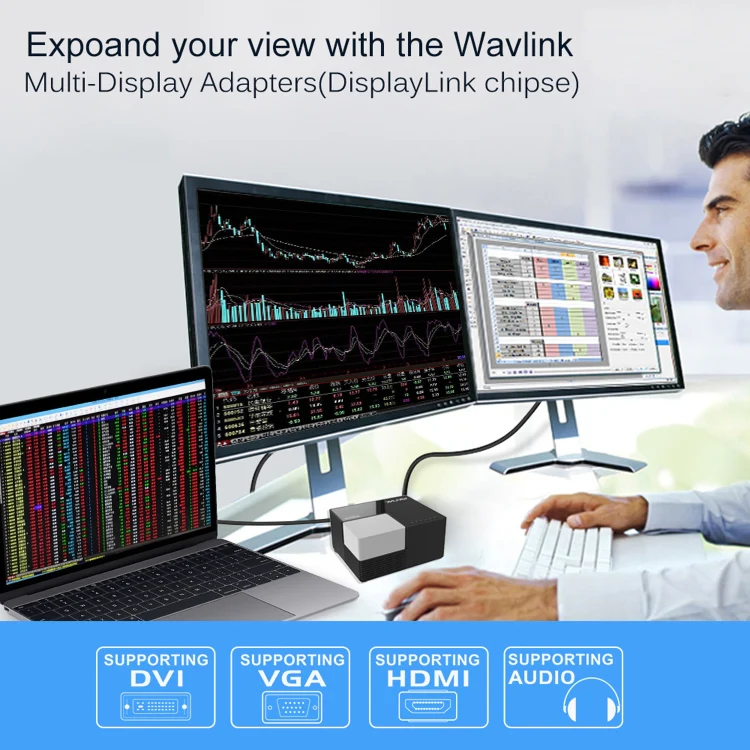 WAVLINK WL-UG39DK3 Fast Charging Gigabit Ethernet Dual Display Video Dock USB 3.0 Hub, Plug:EU Plug - Image 7