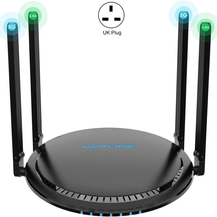 WAVLINK WN531MX3 Wider Coverage AX3000 WiFi 6 Wireless Routers Dual Band Wireless Repeater, Plug:UK Plug