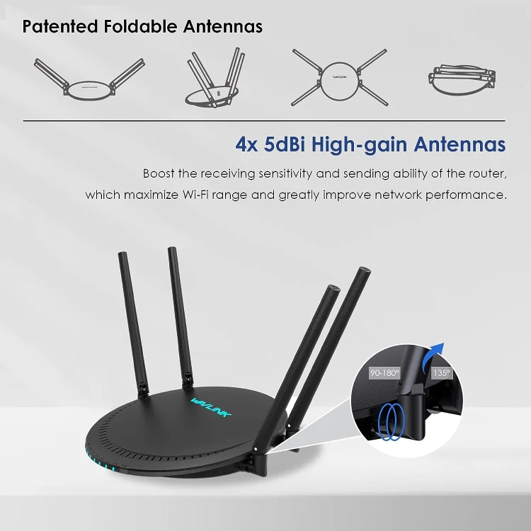 WAVLINK WN531P3 WAN / LAN Port Signal Booster Wireless Repeater AC1200 Wireless Routers, Plug:AU Plug - Image 6