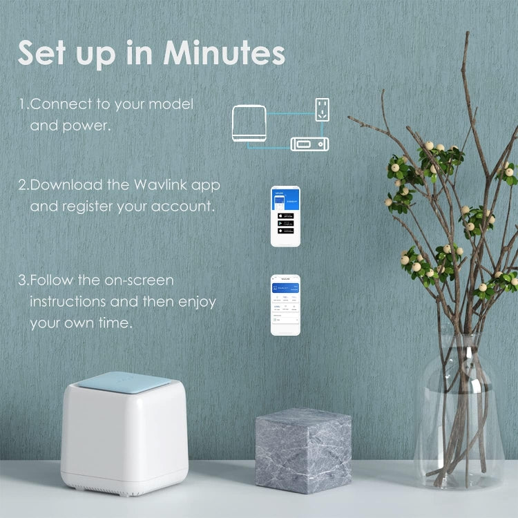 WAVLINK WN535M1 WiFi Wireless Routers 11AC AC1200 Mesh Wireless Repeater Signal Extender, Plug:UK Plug - Image 4