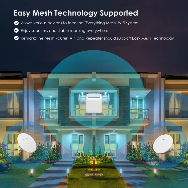 WAVLINK WN535M1 WiFi Wireless Routers 11AC AC1200 Mesh Wireless Repeater Signal Extender, Plug:US Plug - Image 3