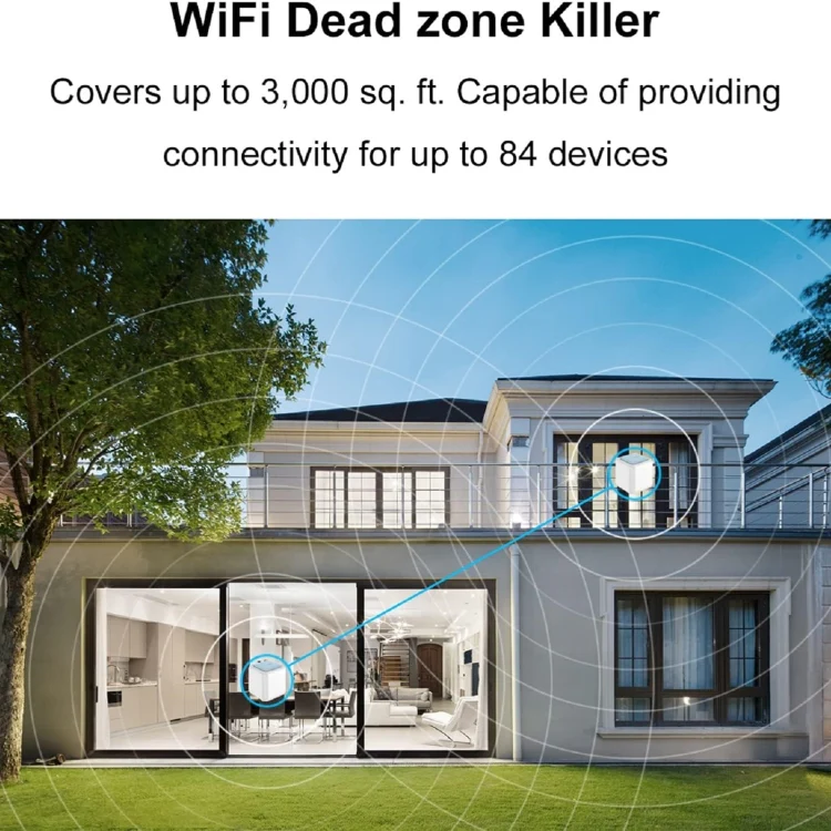 WAVLINK WN535M2 For Home Office 2pcs Mesh Wireless Router AC1200 Dual Band WiFi Signal Booster, Plug:AU Plug - Image 6