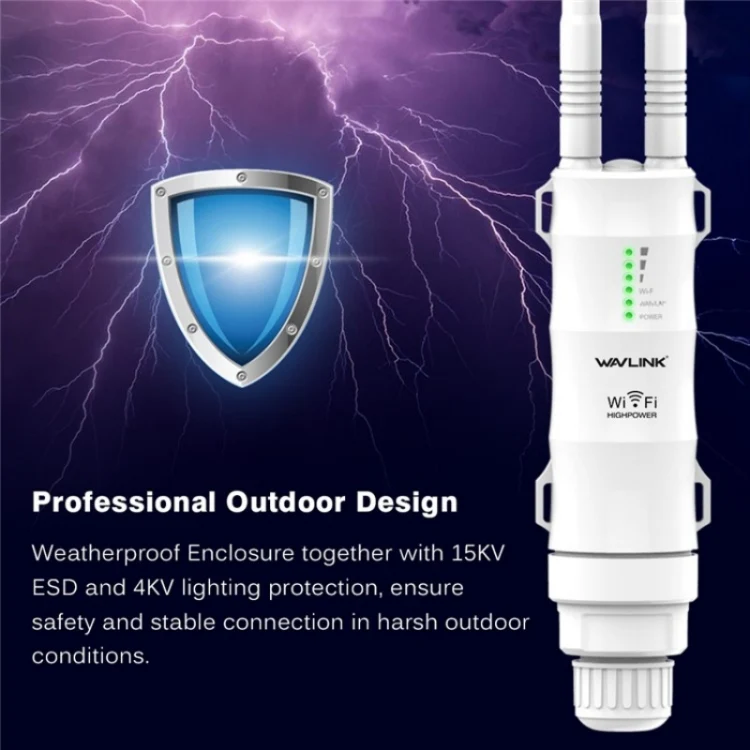 WAVLINK WN570HN2 With PoE Powered WAN/ AP / Repeater Mode 300Mbps Outdoor Router, Plug:EU Plug - Image 8