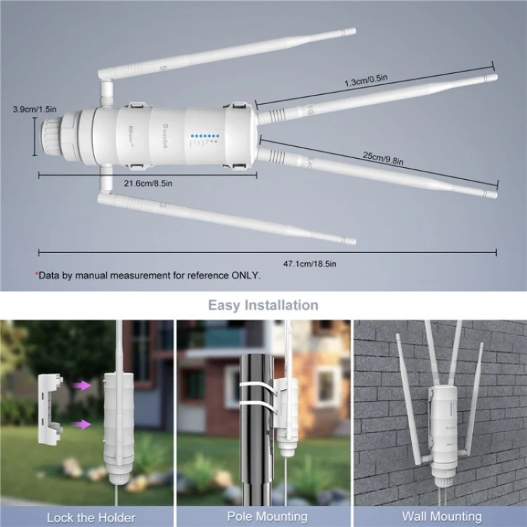 WAVLINK WN572HE4D AC1200 4G LTE WiFi Dual Band 4 Detachable Antennas Router, Plug:EU Plug - Image 8