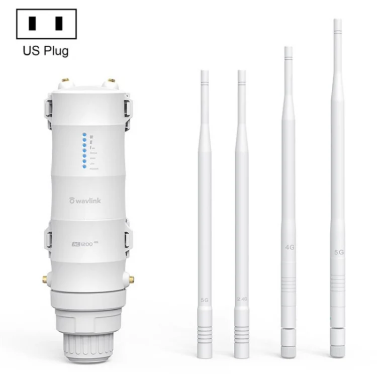 WAVLINK WN572HE4D AC1200 4G LTE WiFi Dual Band 4 Detachable Antennas Router, Plug:US Plug