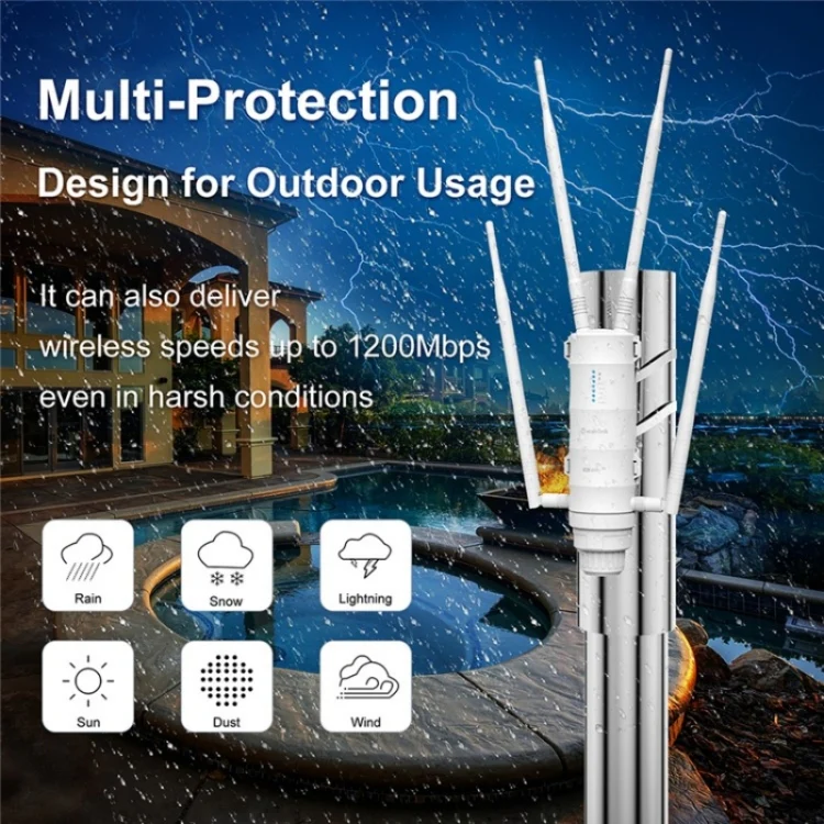 WAVLINK WN572HE4D AC1200 4G LTE WiFi Dual Band 4 Detachable Antennas Router, Plug:US Plug - Image 6