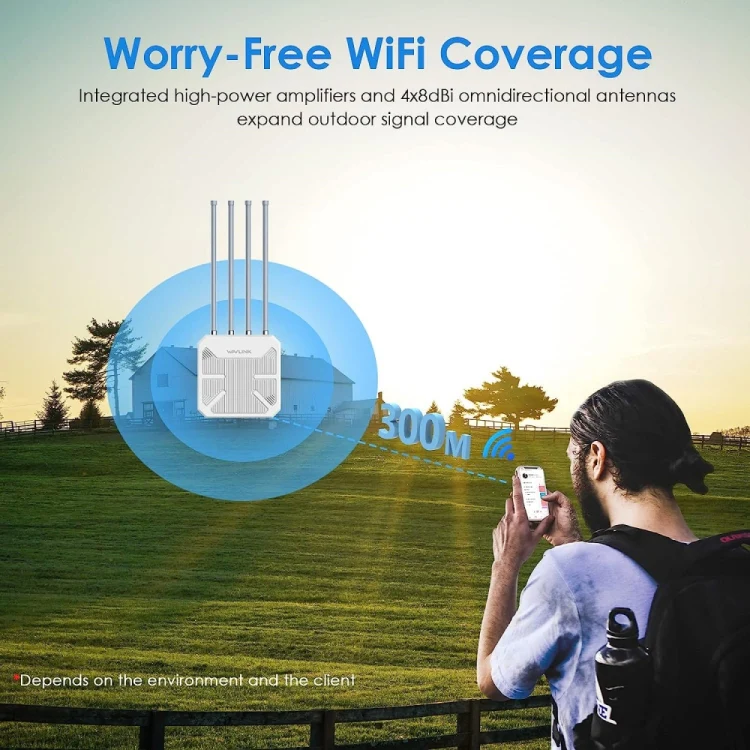 WAVLINK WN573HX1 WiFi 6 AX1800 IP67 Waterproof Outdoor Dual Band Wireless WiFi Routers, Plug:UK Plug - Image 5