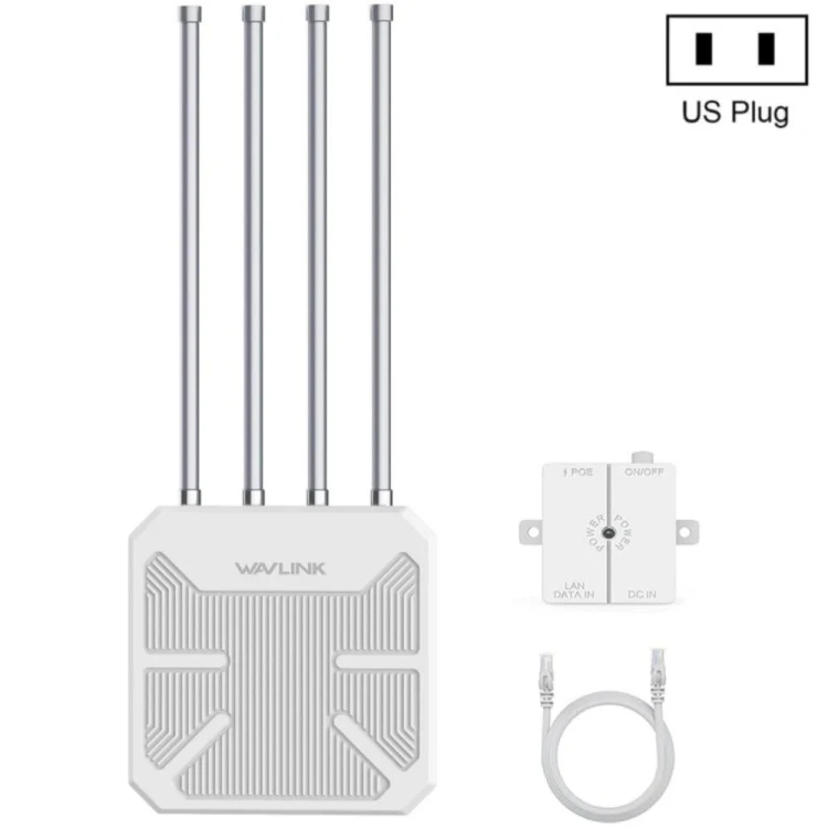 WAVLINK WN573HX3 AX3000 Waterproof Outdoor WiFi Wireless Outdoor Dual Band Router, Plug:US Plug