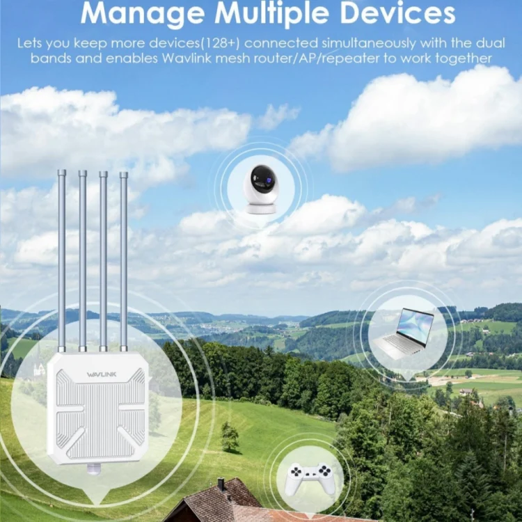 WAVLINK WN573HX3 AX3000 Waterproof Outdoor WiFi Wireless Outdoor Dual Band Router, Plug:US Plug - Image 7