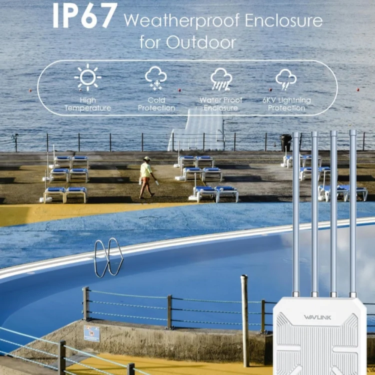 WAVLINK WN573HX3 AX3000 Waterproof Outdoor WiFi Wireless Outdoor Dual Band Router, Plug:US Plug - Image 9