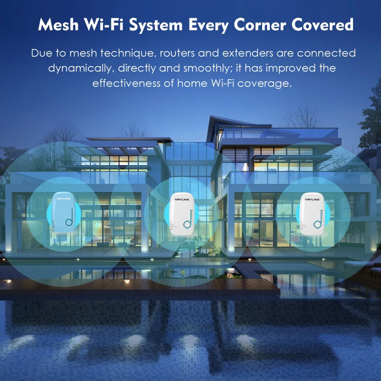 WAVLINK WN576K3 AC1200 Household WiFi Router Network Extender Dual Band Wireless Repeater, Plug:UK Plug - Image 8