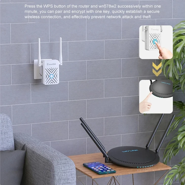 Wavlink WN578W2 300Mbps 2.4GHz WiFi Extender Repeater Home Wireless Signal Amplifier(US Plug) - Image 7