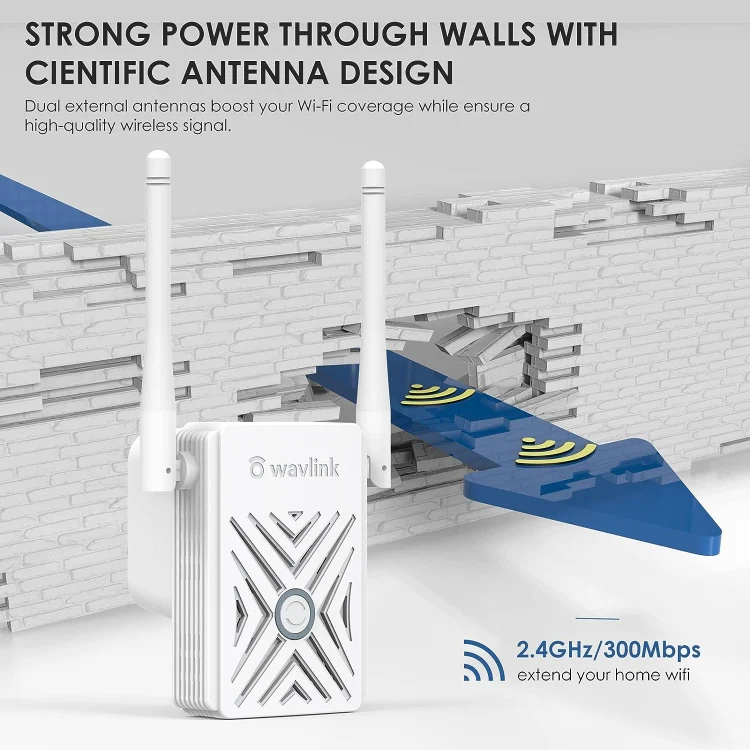 WAVLINK WN578W2 For Home Office N300 WiFi Wireless AP Repeater Signal Booster, Plug:UK Plug - Image 2