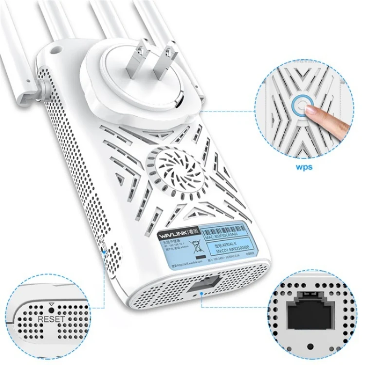 WAVLINK WN579A3 Home WiFi Extender 1200Mbps 2.4GHz / 5GHz Dual Band AP Wireless Router, Plug:EU Plug - Image 5