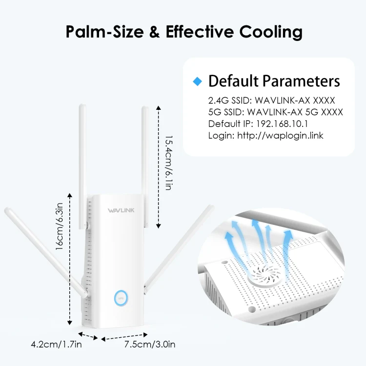 Wavlink WN583AX3 AX3000 Dual Band WiFi Repeater/AP/Router/Mesh Mode WiFi Extender, Plug:AU Plug - Image 8