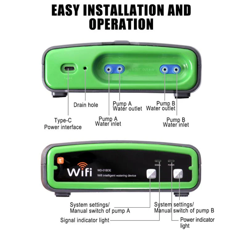 WD-01BDE WiFi Smart Dual-Pump Automatic Watering Device App Remote Control Irrigation System(Grey) - Image 11