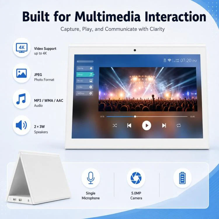 WD1028T 10.1 inch HD Dual Touch Screen Digital Signage, 2GB+16GB, Android 11 RK3568 Quad Core, Plug:EU Plug(White) - Image 10