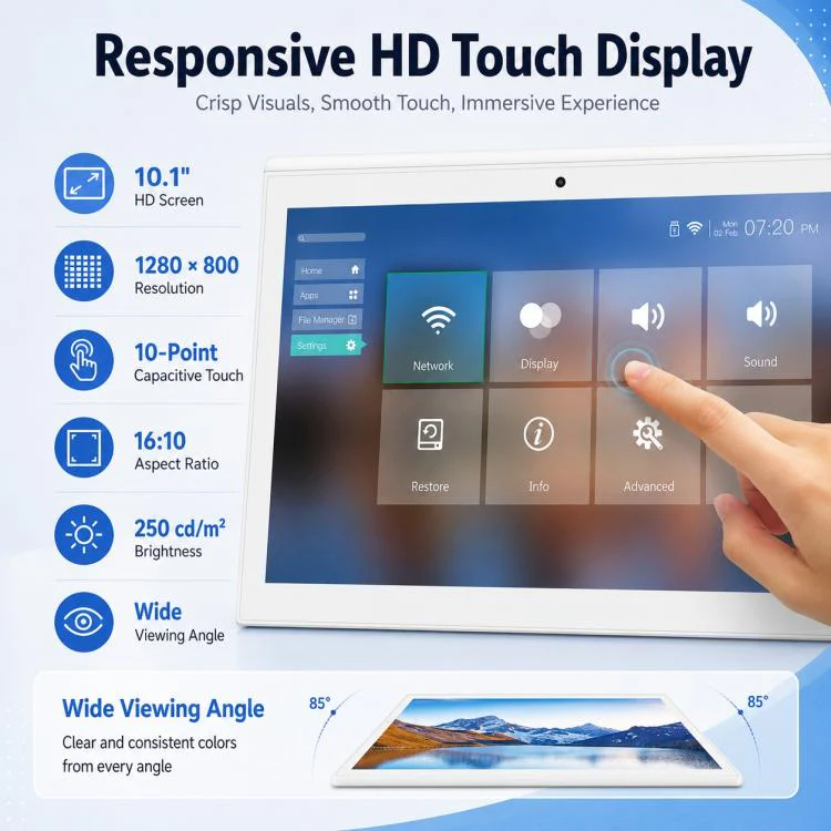 WD1028T 10.1 inch HD Dual Touch Screen Digital Signage, 2GB+16GB, Android 11 RK3568 Quad Core, Plug:EU Plug(White) - Image 7
