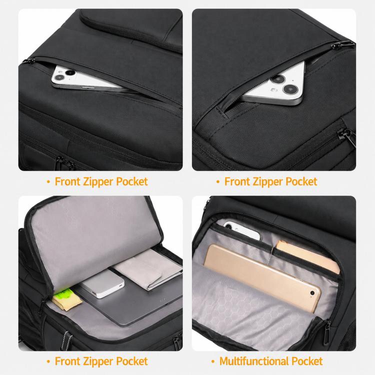 WEIXIEER B927 Men Minimalist Large-Capacity Backpack Waterproof Oxford Fabric Business Laptop Bag(Gray) - Image 10