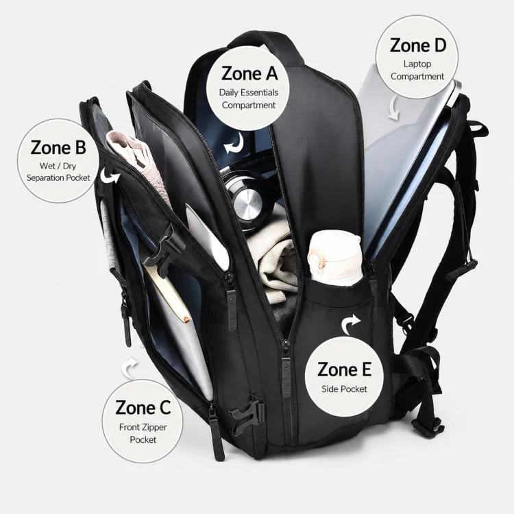 WEIXIER B695 Business Backpack Multi-Purpose Travel Bag Expandable Business Laptop Bag(Light Green) - Image 7