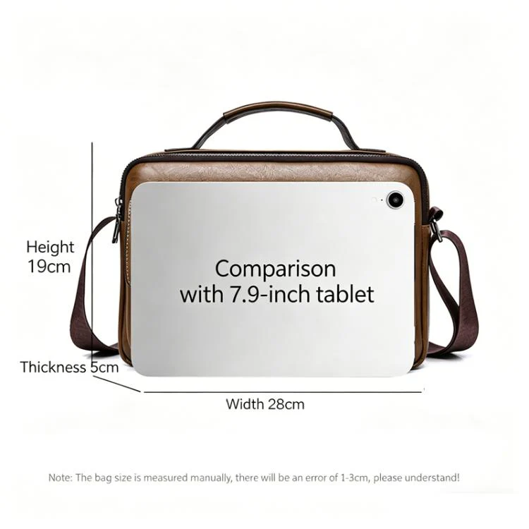 WEIXIER D1109 Mens Horizontal Briefcase Messenger Bag Waterproof PU Leather Shoulder Bag Handbag(Black) - Image 8