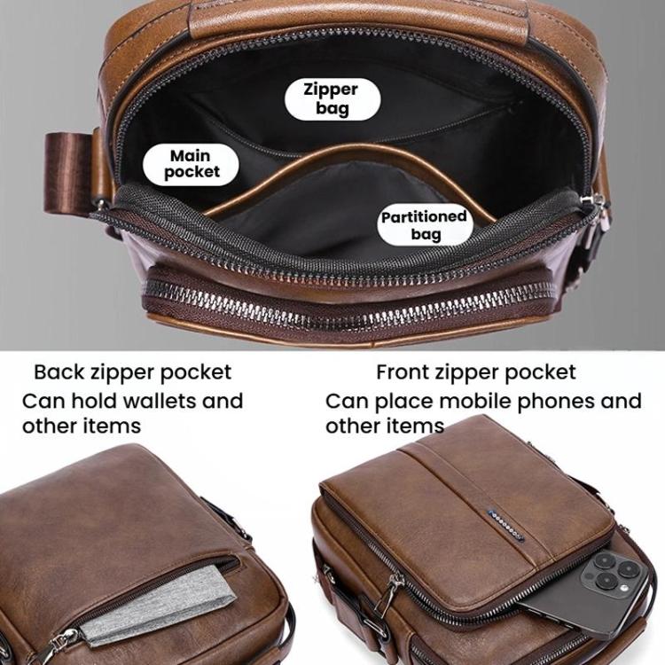 WEIXIER D833 Multi-Functional Men Shoulder Bag Commuter Large Capacity Crossbody Bag(Black) - Image 8