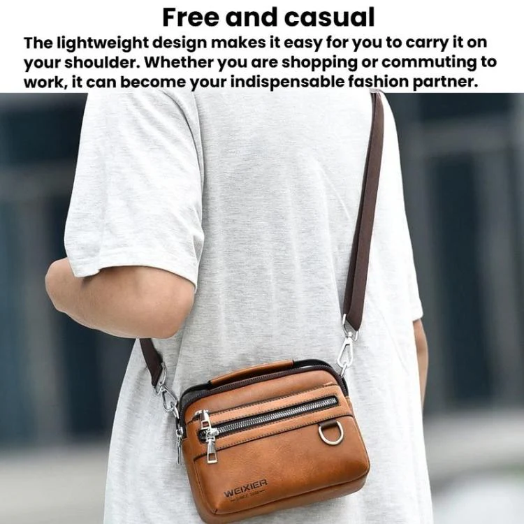 WEIXIER D891 Multi-Functional Waterproof Men Crossbody Bag Minimalist Portable Shoulder Bag(Dark Brown) - Image 3