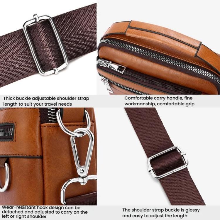 WEIXIER D891 Multi-Functional Waterproof Men Crossbody Bag Minimalist Portable Shoulder Bag(Dark Brown) - Image 7