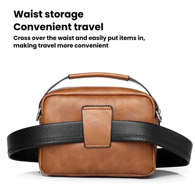 WEIXIER D891 Multi-Functional Waterproof Men Crossbody Bag Minimalist Portable Shoulder Bag(Light Brown) - Image 6