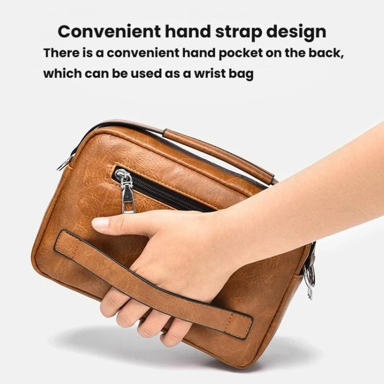 WEIXIER D898 Multi-Functional Men Crossbody Bag Portable Commuter Shoulder Bag, Spec: Plain Weave Black - Image 4