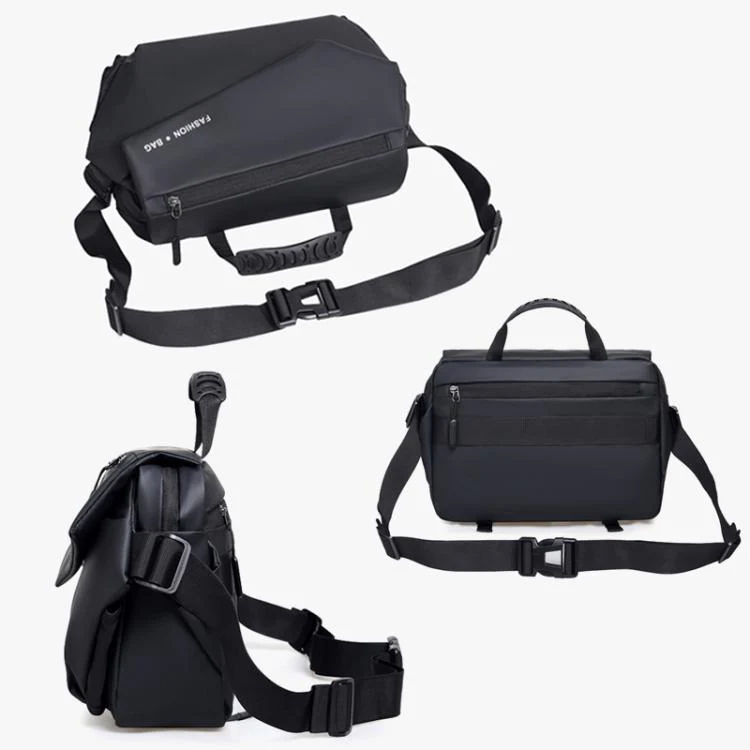 WEIXIER Large Capacity Messenger Bag for Men, Water Resistant Crossbody Shoulder Bag Multi-Pocket Briefcase with Luggage Strap(Gray) - Image 9