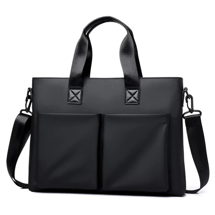 WEIXIER Men Briefcase Laptop Bag Waterproof Business Messenger Bag with Luggage Strap(Black)