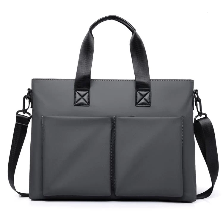 WEIXIER Men Briefcase Laptop Bag Waterproof Business Messenger Bag with Luggage Strap(Gray)