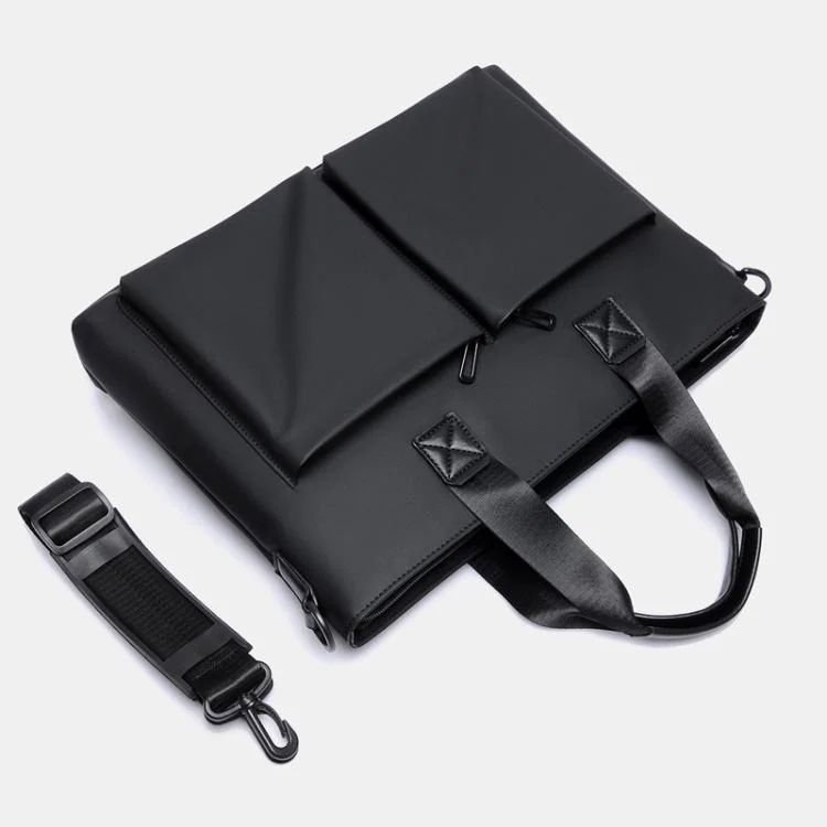 WEIXIER Men Briefcase Laptop Bag Waterproof Business Messenger Bag with Luggage Strap(Gray) - Image 3