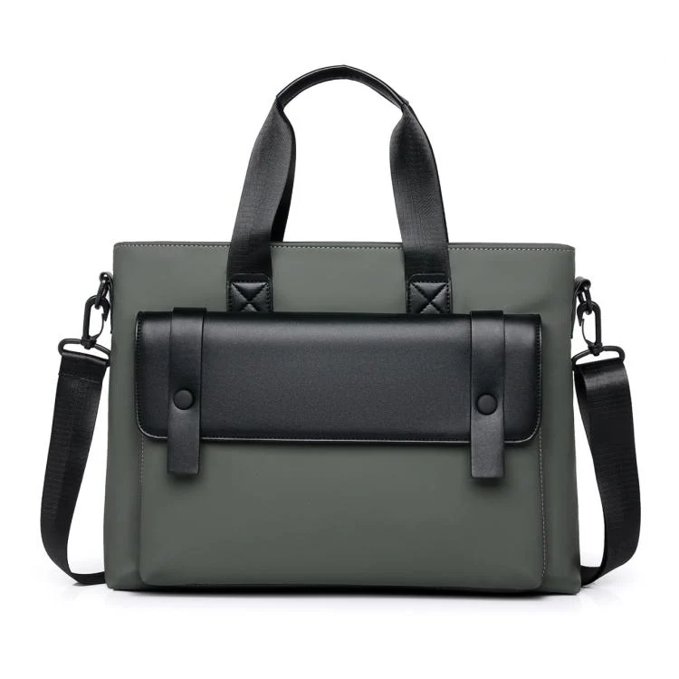 WEIXIER Mens Briefcase Laptop Bag 14 Inch Waterproof Business Messenger Bag Casual Tote Handbag with Luggage Strap(Green)