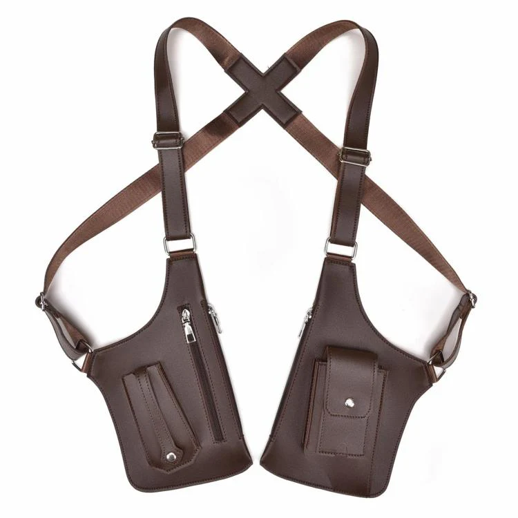 WEIXIER PU Leather Underarm Crossbody Bag Workwear Adjustable Backpack/Chest Bag(Brown)