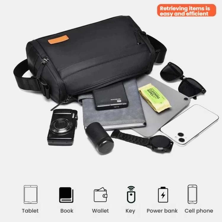 WEIXIER WD5624 Men Small Crossbody Bag Lightweight Messenger Bag with Multi-Pocket Design Waterproof & Anti-Scratch Shoulder Bag(Green) - Image 3