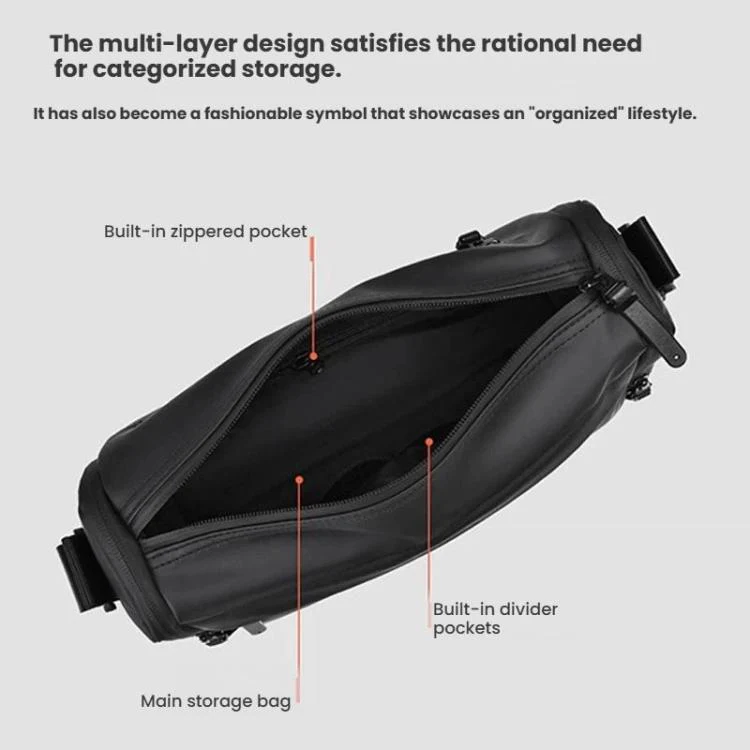 WEIXIER WD5624 Men Small Crossbody Bag Lightweight Messenger Bag with Multi-Pocket Design Waterproof & Anti-Scratch Shoulder Bag(Green) - Image 4