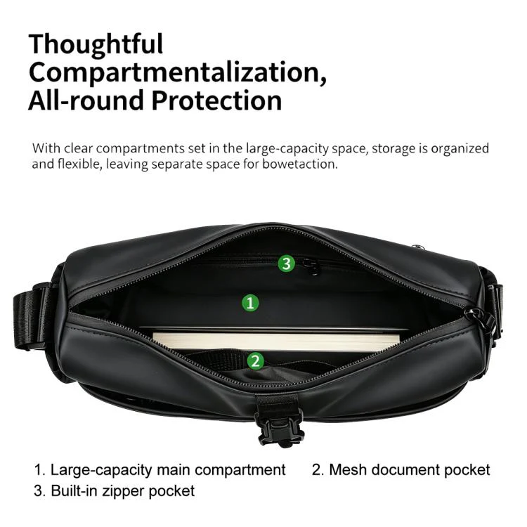 WEIXIER WD5628 Men Sling Bag Large Capacity Chest Pack With Magnetic Buckle, Expandable Bottom For Tripod(Gray) - Image 5