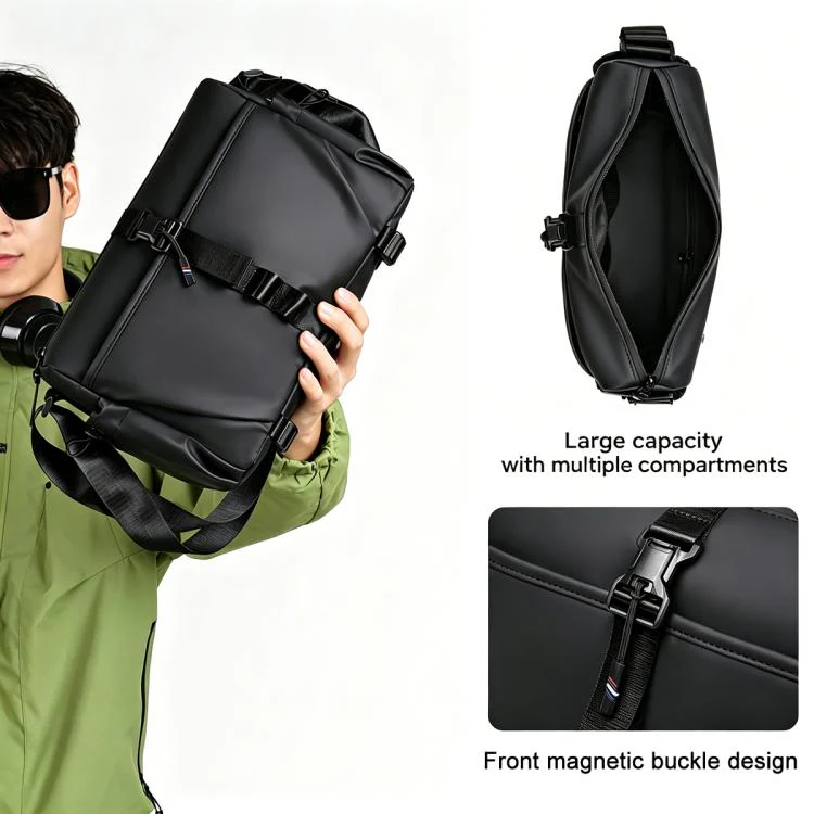 WEIXIER WD5628 Men Sling Bag Large Capacity Chest Pack With Magnetic Buckle, Expandable Bottom For Tripod(Green) - Image 3