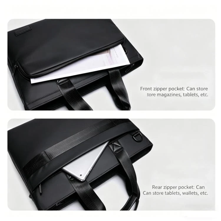 WEIXIER WD5667 Expandable Laptop Briefcase for Men 15.6 Inch Water Resistant Business Messenger Bag(Black) - Image 6